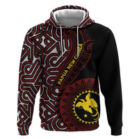Papua New Guinea Oro Tapa Motif Zip Hoodie Special LT7 Pullover Hoodie Black - Polynesian Pride
