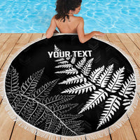 New Zealand Lawn Bowls Personalized Beach Blanket Wrap-Around Silver Fern - Polynesian Pride
