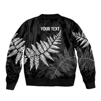 New Zealand Lawn Bowls Personalized Bomber Jacket Wrap-Around Silver Fern - Polynesian Pride