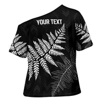 New Zealand Lawn Bowls Personalized Cross Shoulder Shirt Wrap-Around Silver Fern LT7 - Polynesian Pride