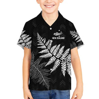 New Zealand Lawn Bowls Personalized Family Matching Long Sleeve Bodycon Dress and Hawaiian Shirt Wrap-Around Silver Fern LT7 Son's Shirt Black - Polynesian Pride