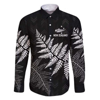 New Zealand Lawn Bowls Personalized Family Matching Short Sleeve Bodycon Dress and Hawaiian Shirt Wrap-Around Silver Fern LT7 Dad's Shirt - Long Sleeve Black - Polynesian Pride