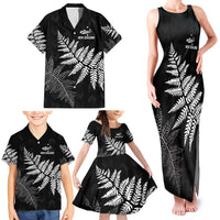 New Zealand Lawn Bowls Personalized Family Matching Tank Maxi Dress and Hawaiian Shirt Wrap-Around Silver Fern - Polynesian Pride