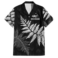 New Zealand Lawn Bowls Personalized Family Matching Tank Maxi Dress and Hawaiian Shirt Wrap-Around Silver Fern LT7 Dad's Shirt - Short Sleeve Black - Polynesian Pride