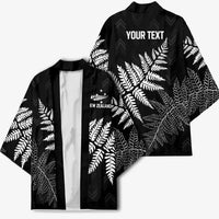 New Zealand Lawn Bowls Personalized Kimono Wrap-Around Silver Fern - Polynesian Pride