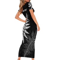 New Zealand Lawn Bowls Personalized Short Sleeve Bodycon Dress Wrap-Around Silver Fern LT7 - Polynesian Pride