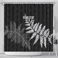 New Zealand Lawn Bowls Personalized Shower Curtain Wrap-Around Silver Fern - Polynesian Pride
