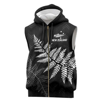 New Zealand Lawn Bowls Personalized Sleeveless Zip Hoodie Wrap-Around Silver Fern - Polynesian Pride