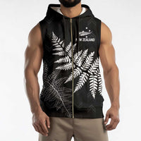 New Zealand Lawn Bowls Personalized Sleeveless Zip Hoodie Wrap-Around Silver Fern LT7 - Polynesian Pride