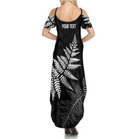 New Zealand Lawn Bowls Personalized Summer Maxi Dress Wrap-Around Silver Fern LT7 - Polynesian Pride