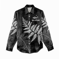New Zealand Lawn Bowls Personalized Women Casual Shirt Wrap-Around Silver Fern - Polynesian Pride
