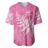 New Zealand Lawn Bowls Breast Cancer Personalized Baseball Jersey Wrap-Around Silver Fern LT7 Pink - Polynesian Pride