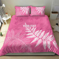 New Zealand Lawn Bowls Breast Cancer Personalized Bedding Set Wrap-Around Silver Fern - Polynesian Pride