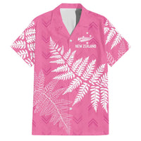 New Zealand Lawn Bowls Breast Cancer Personalized Family Matching Long Sleeve Bodycon Dress and Hawaiian Shirt Wrap-Around Silver Fern LT7 Dad's Shirt - Short Sleeve Pink - Polynesian Pride