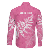 New Zealand Lawn Bowls Breast Cancer Personalized Family Matching Long Sleeve Bodycon Dress and Hawaiian Shirt Wrap-Around Silver Fern LT7 - Polynesian Pride