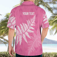 New Zealand Lawn Bowls Breast Cancer Personalized Hawaiian Shirt Wrap-Around Silver Fern - Polynesian Pride