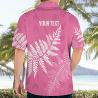 New Zealand Lawn Bowls Breast Cancer Personalized Hawaiian Shirt Wrap-Around Silver Fern - Polynesian Pride