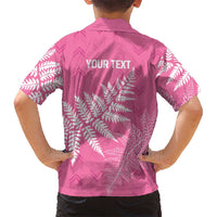 New Zealand Lawn Bowls Breast Cancer Personalized Hawaiian Shirt Wrap-Around Silver Fern - Polynesian Pride