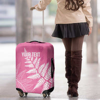 New Zealand Lawn Bowls Breast Cancer Personalized Luggage Cover Wrap-Around Silver Fern - Polynesian Pride