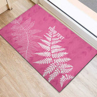 New Zealand Lawn Bowls Breast Cancer Personalized Rubber Doormat Wrap-Around Silver Fern - Polynesian Pride