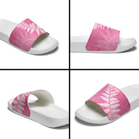 New Zealand Lawn Bowls Breast Cancer Personalized Slide Sandals Wrap-Around Silver Fern - Polynesian Pride