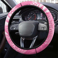 New Zealand Lawn Bowls Breast Cancer Steering Wheel Cover Wrap-Around Silver Fern - Polynesian Pride