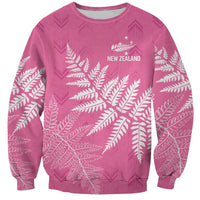 New Zealand Lawn Bowls Breast Cancer Personalized Sweatshirt Wrap-Around Silver Fern LT7 Unisex Pink - Polynesian Pride