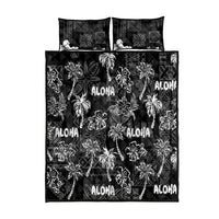 Aloha Vintage Quilt Quilt Bed Set Hawaiian Seamless - Black LT7 Black - Polynesian Pride