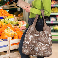 Aloha Vintage Quilt Grocery Bag Hawaiian Seamless - Brown LT7 - Polynesian Pride