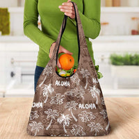 Aloha Vintage Quilt Grocery Bag Hawaiian Seamless - Brown LT7 - Polynesian Pride