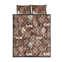 Aloha Vintage Quilt Quilt Bed Set Hawaiian Seamless - Brown LT7 Brown - Polynesian Pride