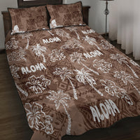 Aloha Vintage Quilt Quilt Bed Set Hawaiian Seamless - Brown LT7 - Polynesian Pride