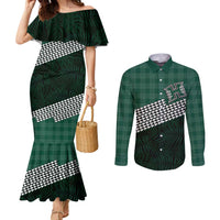 Rainbow Warriors Hawaii Personalized Palaka Couples Matching Mermaid Dress and Long Sleeve Button Shirt - Polynesian Pride