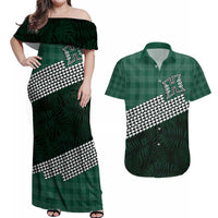 Rainbow Warriors Hawaii Personalized Palaka Couples Matching Off Shoulder Maxi Dress and Hawaiian Shirt - Polynesian Pride