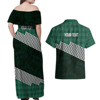 Rainbow Warriors Hawaii Personalized Palaka Couples Matching Off Shoulder Maxi Dress and Hawaiian Shirt - Polynesian Pride