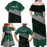 Rainbow Warriors Hawaii Personalized Palaka Family Matching Off Shoulder Maxi Dress and Hawaiian Shirt - Polynesian Pride