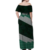Rainbow Warriors Hawaii Personalized Palaka Off Shoulder Maxi Dress - Polynesian Pride