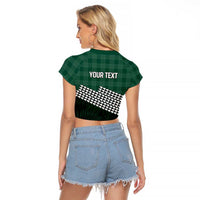 Rainbow Warriors Hawaii Personalized Palaka Raglan Cropped T Shirt - Polynesian Pride