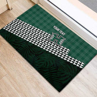 Rainbow Warriors Hawaii Personalized Palaka Rubber Doormat - Polynesian Pride