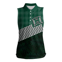 Rainbow Warriors Hawaii Personalized Palaka Women Sleeveless Polo Shirt - Polynesian Pride