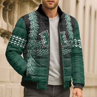 Rainbow Warriors Hawaii Palaka Bomber Puffer Jacket Maile Lei - Polynesian Pride