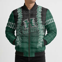 Rainbow Warriors Hawaii Palaka Bomber Puffer Jacket Maile Lei - Polynesian Pride