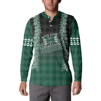 Rainbow Warriors Hawaii Palaka Button Sweatshirt Maile Lei - Polynesian Pride