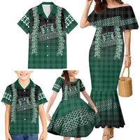 Rainbow Warriors Hawaii Palaka Family Matching Mermaid Dress and Hawaiian Shirt Maile Lei - Polynesian Pride