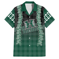 Rainbow Warriors Hawaii Palaka Family Matching Off The Shoulder Long Sleeve Dress and Hawaiian Shirt Maile Lei - Polynesian Pride