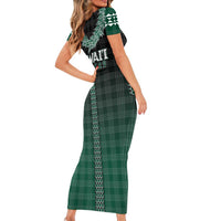 Rainbow Warriors Hawaii Palaka Family Matching Short Sleeve Bodycon Dress and Hawaiian Shirt Maile Lei - Polynesian Pride