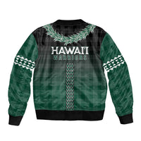 Rainbow Warriors Hawaii Palaka Sleeve Zip Bomber Jacket Maile Lei - Polynesian Pride