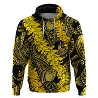 Hawaii Oahu Ilima Lei Zip Hoodie LT7 Pullover Hoodie Yellow - Polynesian Pride
