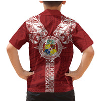 Tonga Independence Day Family Matching Mermaid Dress and Hawaiian Shirt Tongatapu Lion Ngatu Motifs