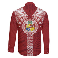 Tonga Independence Day Family Matching Tank Maxi Dress and Hawaiian Shirt Tongatapu Lion Ngatu Motifs